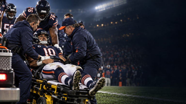 Caleb Williams Carted Off With Hamstring Injury as Bears Fall 9-3 to Vikings in Week 2